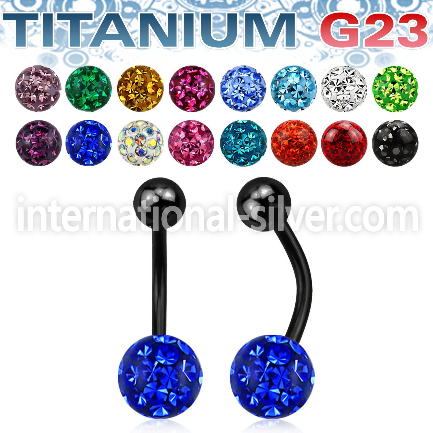 utbnfr8 anodized titanium curved barbell 14g ferido ball