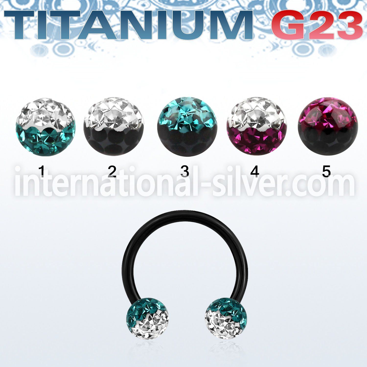 utcbfr5e horseshoes anodized titanium g23 implant grade belly button