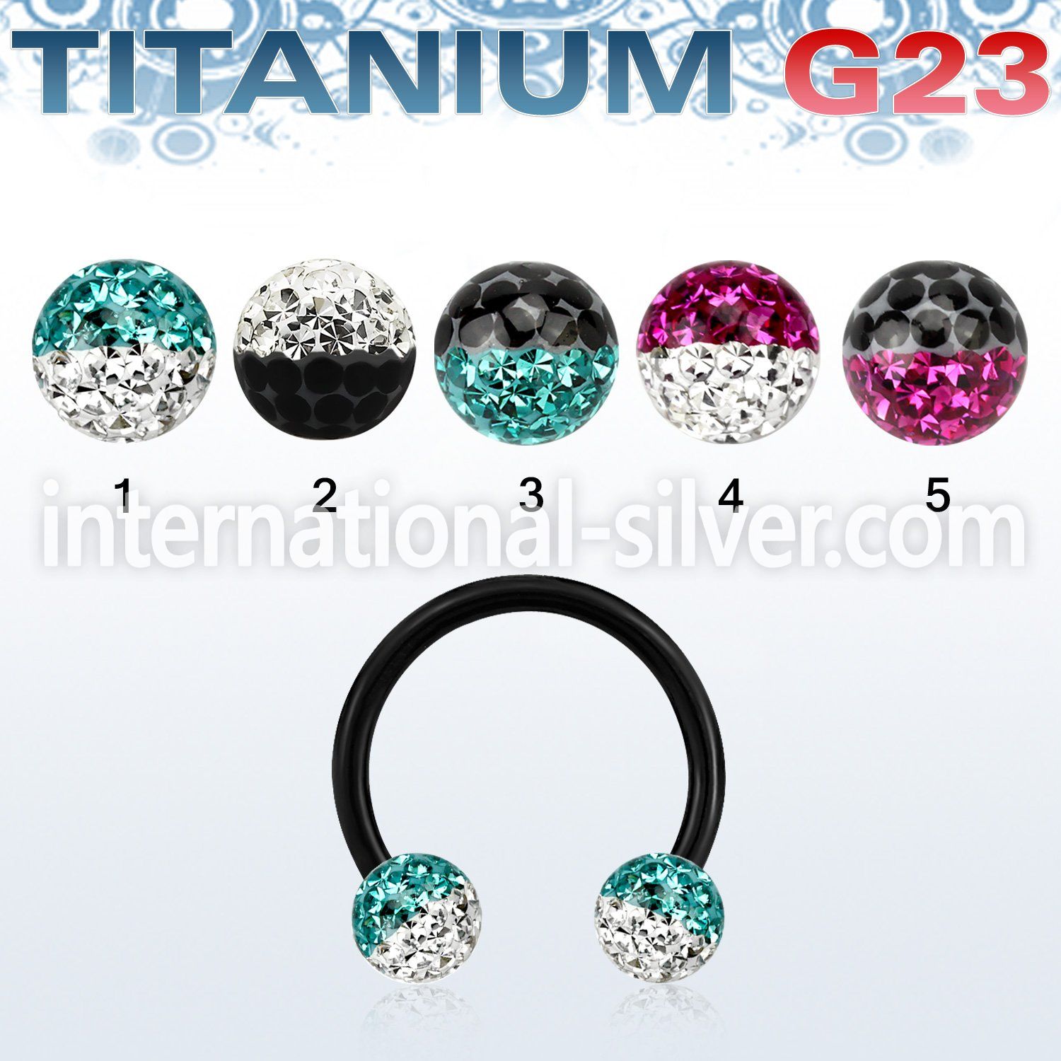 utcbfr6e horseshoes anodized titanium g23 implant grade belly button
