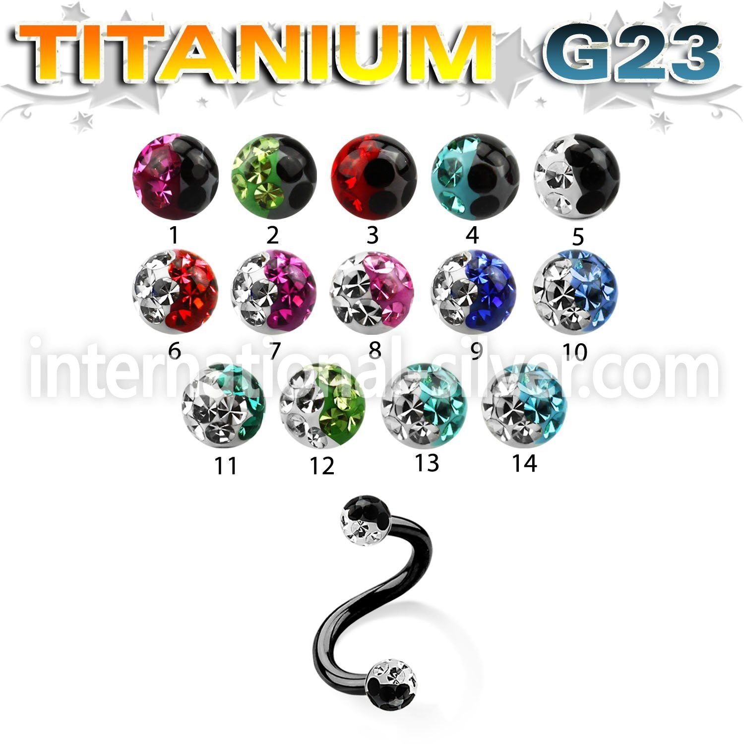 utspfr3e spirals twisters anodized titanium g23 implant grade eyebrow