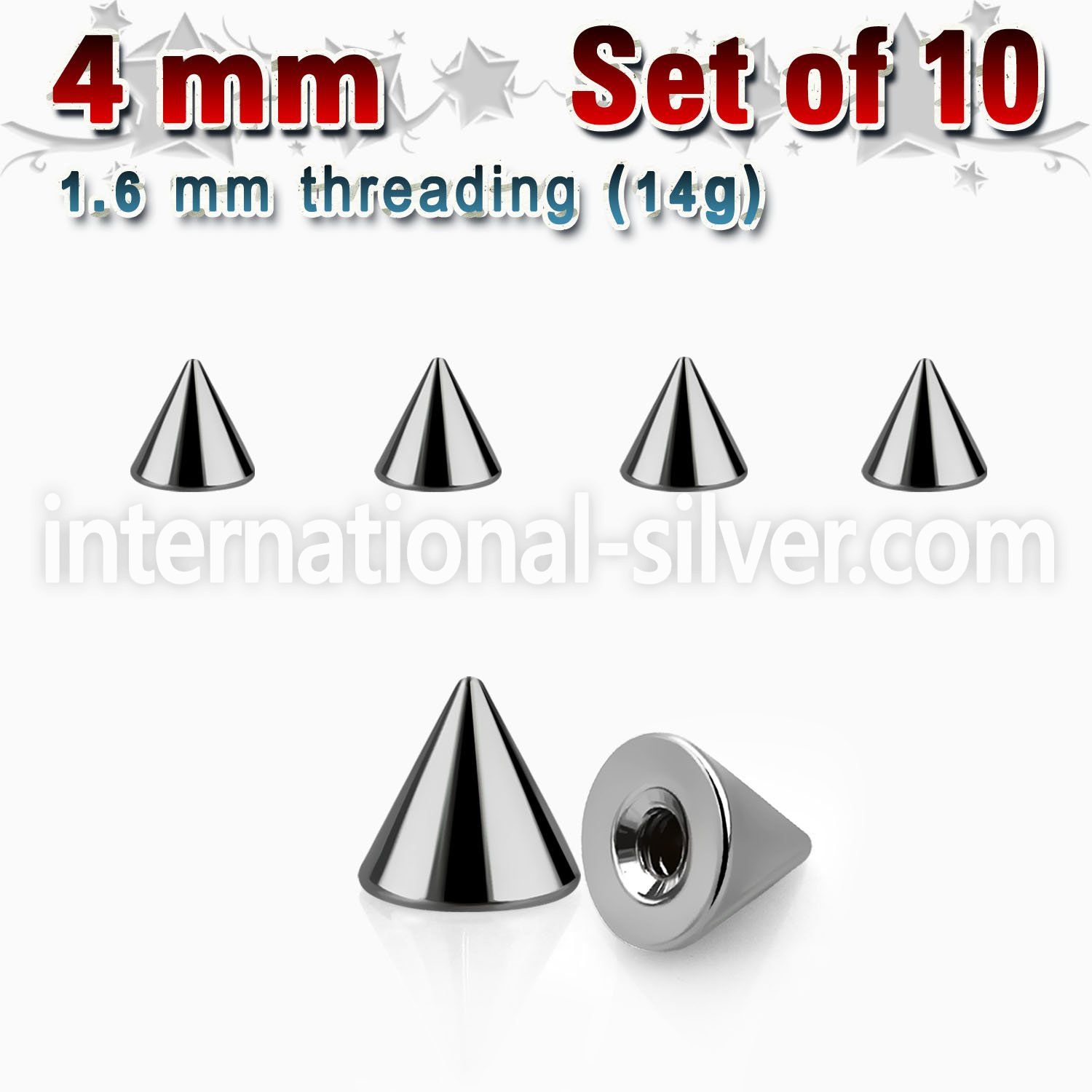 xcon4 loose body jewelry parts surgical steel 316l belly button