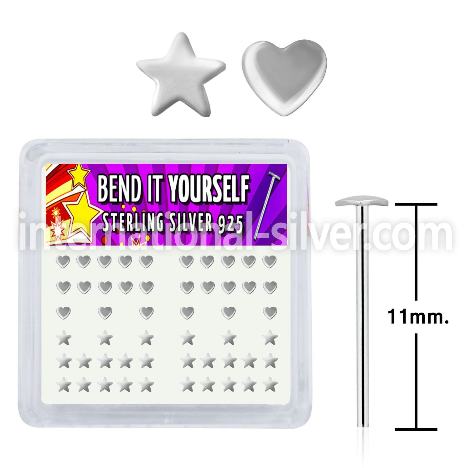 yxvhs bend it to fit nose studs silver 925 nose