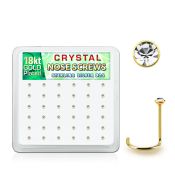 18nwbxc box w gold plated silver nose screws w 1.5mm crystals