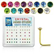 18s14xm l shape nose studs silver 925 