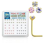 18sz25xm l shape nose studs silver 925 nose