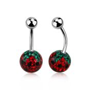 316l steel belly banana w 10mm strawberry ferido ball