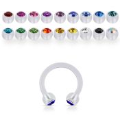 acbeajb3 horseshoes acrylic body jewelry ear lobe