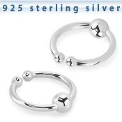agsepn silver fake septum ring with 3mm ball