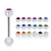 bbajb6 straight barbells surgical steel 316l with acrylic parts tongue