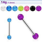 bbbuv5 straight barbells surgical steel 316l with acrylic parts tongue