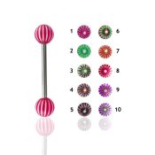 bbdxd straight barbells surgical steel 316l with acrylic parts tongue
