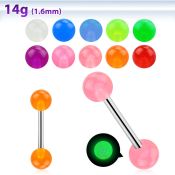 bbgl straight barbells surgical steel 316l with acrylic parts nipple