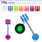 bbgldi straight barbells surgical steel 316l with acrylic parts nipple