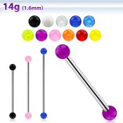 bbiuv4 straight barbells surgical steel 316l with acrylic parts 