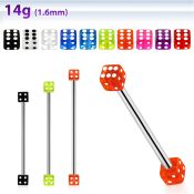 bbivd4 straight barbells surgical steel 316l with acrylic parts 