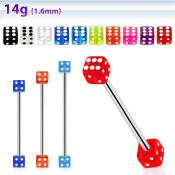 bbivd5 straight barbells surgical steel 316l with acrylic parts 