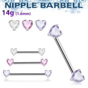 bbnphz surgical steel 14g barbell nipple piercing