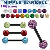 bbt2fm straight barbells anodized surgical steel 316l nipple