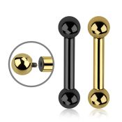 bbt6 straight barbells anodized surgical steel 316l tongue