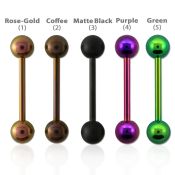 bbtt speacial color pvd 316l steel tongue barbell w 6mm ball