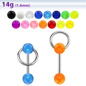 bbuvsl straight barbells surgical steel 316l with acrylic parts tongue