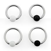 bcaa5 hoops captive rings surgical steel 316l with acrylic parts labrets chin