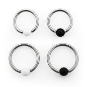 bceaa3 hoops captive rings surgical steel 316l with acrylic parts nose