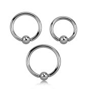 bcr12 hoops captive rings surgical steel 316l eyebrow