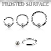 bcr12f5 steel captive bead ring, 12g w a 5mm frosted steel ball