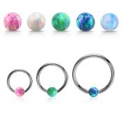 bcr14o4 hoops captive rings surgical steel 316l ear lobe