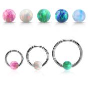 bcr14o5 hoops captive rings surgical steel 316l ear lobe