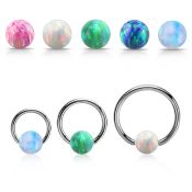 bcr14o6 hoops captive rings surgical steel 316l ear lobe