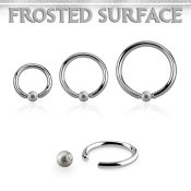 bcr16f3 steel captive bead ring ring, 16g w 3mm frosted ball