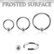 bcr16f4 steel captive bead ring, 16g w 4mm frosted ball