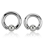 bcr6 hoops captive rings surgical steel 316l ear lobe