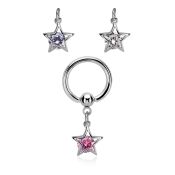 bcrgz414 hoops captive rings surgical steel 316l ear lobe