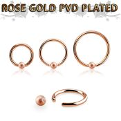 bcrr16f3 rose gold captive bead ring, 16g w 3mm frosted ball