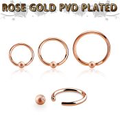 bcrr18f3 rose gold steel captive bead ring 18g  w 3mm frosted ball