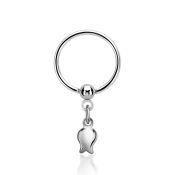 bcrs767 316l steel ball closure ring, 16g w a dangling tulip 