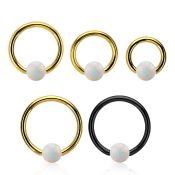 bcrt14o5 pvd plated 316l steel bcr 14g w 5mm synthetic opal ball