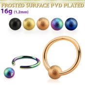bcrt16f4 anodized surgical steel ball closure rings ear  lobe eyebrow helix septum  piercing