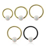 bcrt16o5 pvd plated 316l steel bcr 16g w 5mm synthetic opal ball