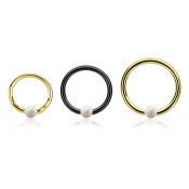 bcrt18o3 pvd plated 316l steel bcr 18g w 3mm synthetic opal ball