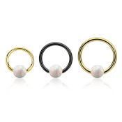 bcrt18o5 pvd plated 316l steel bcr 18g w 5mm synthetic opal ball