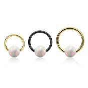 bcrt18o6 pvd plated 316l steel bcr 18g w 6mm synthetic opal ball