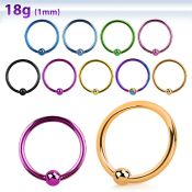 bcrt18s hoops captive rings anodized surgical steel 316l nose