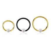 bcrt20o3 pvd plated 316l steel bcr 20g w 3mm synthetic opal ball