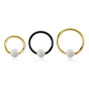 bcrt20o4 pvd plated 316l steel bcr 20g w 4mm synthetic opal ball