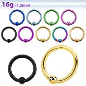 bcrtes hoops captive rings anodized surgical steel 316l nose