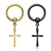 bcrtgcrs hoops captive rings anodized surgical steel 316l ear lobe